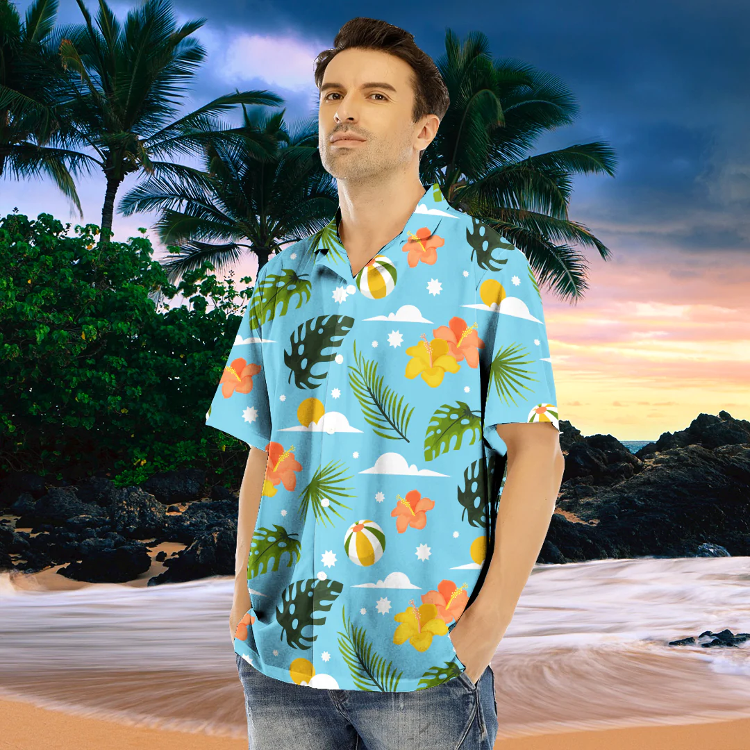 Love New Zealand Clothing - Hawaiian Summer Pattern Beach Volleyball Hawaiian Shirt For Men A35