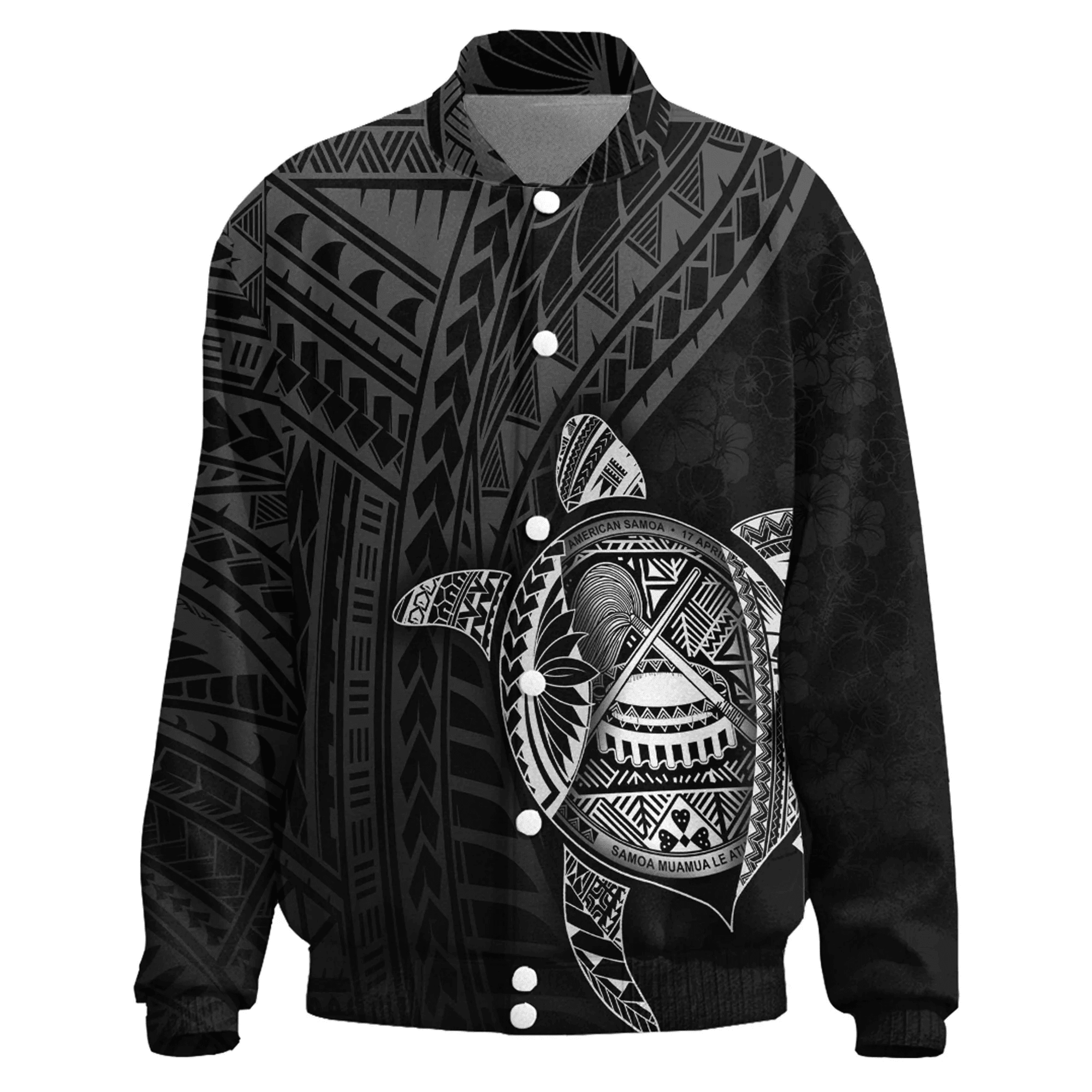 Love New Zealand Clothing - American Samoa Polynesia Turtle Coat Of Arms Thicken Stand-Collar Jacket A95 | Love New Zealand