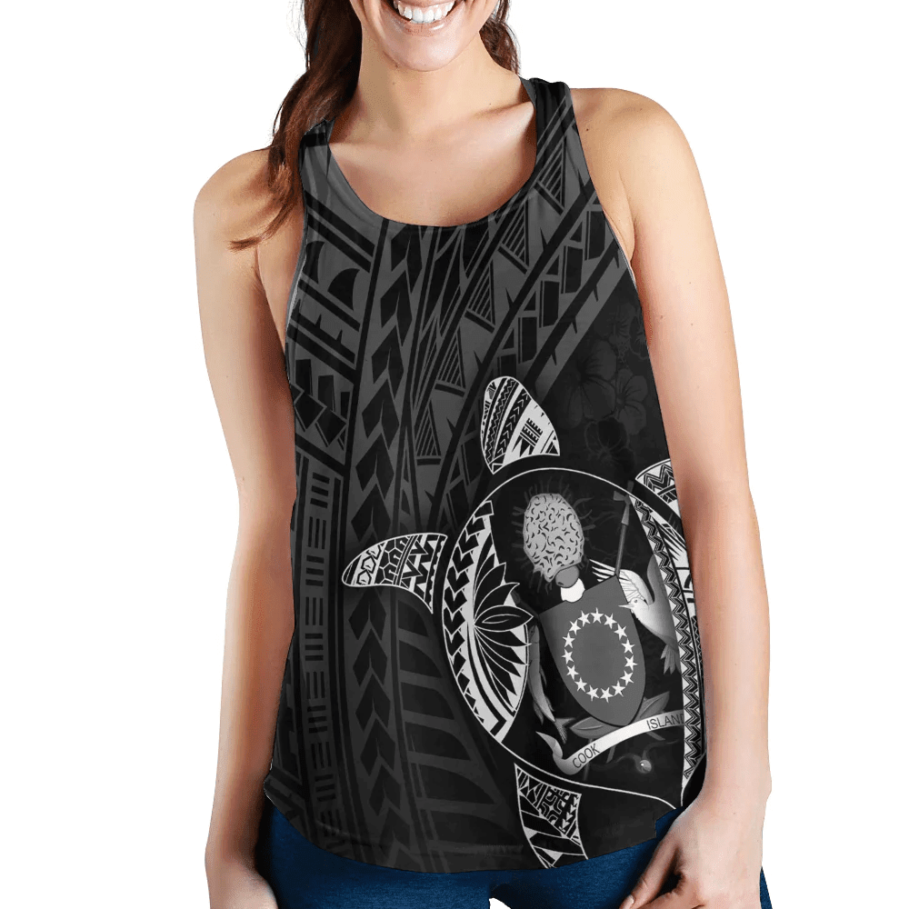 Love New Zealand Clothing - Cook Island Polynesia Turtle Coat Of Arms Racerback Tank A95 | Love New Zealand