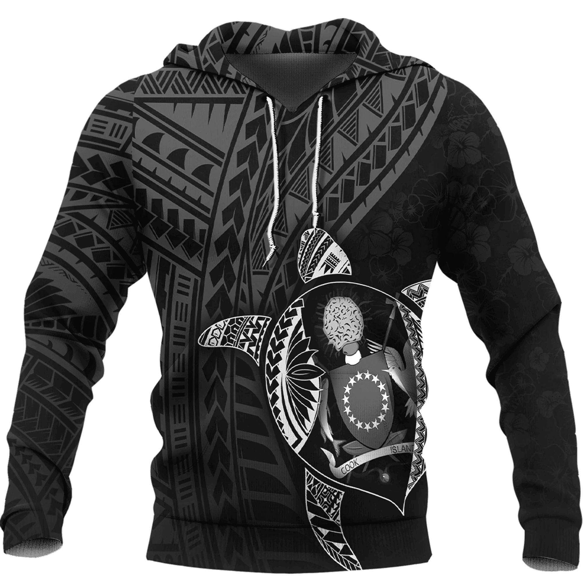 Love New Zealand Clothing - Cook Island Polynesia Turtle Coat Of Arms Hoodie A95 | Love New Zealand