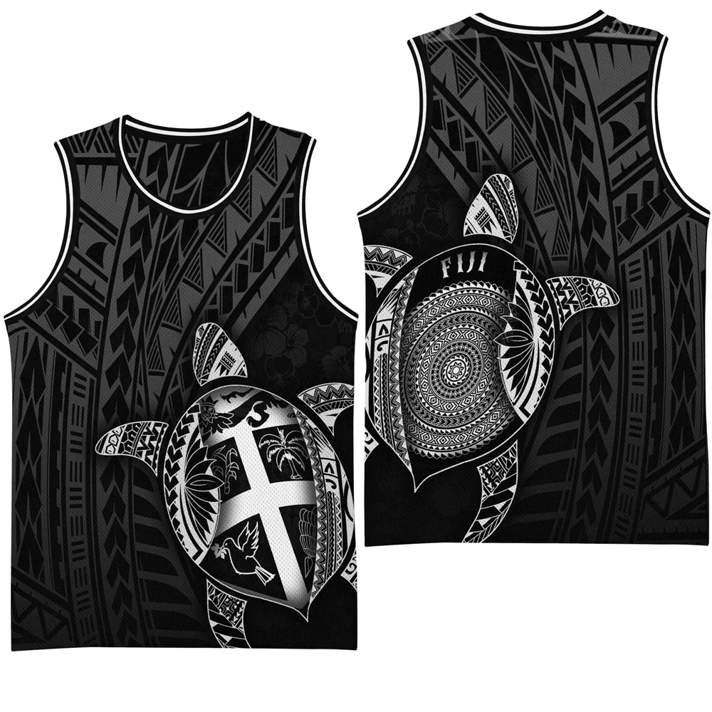 Love New Zealand Clothing - Fiji Polynesia Turtle Coat Of Arms Basketball Jersey A95 | Love New Zealand