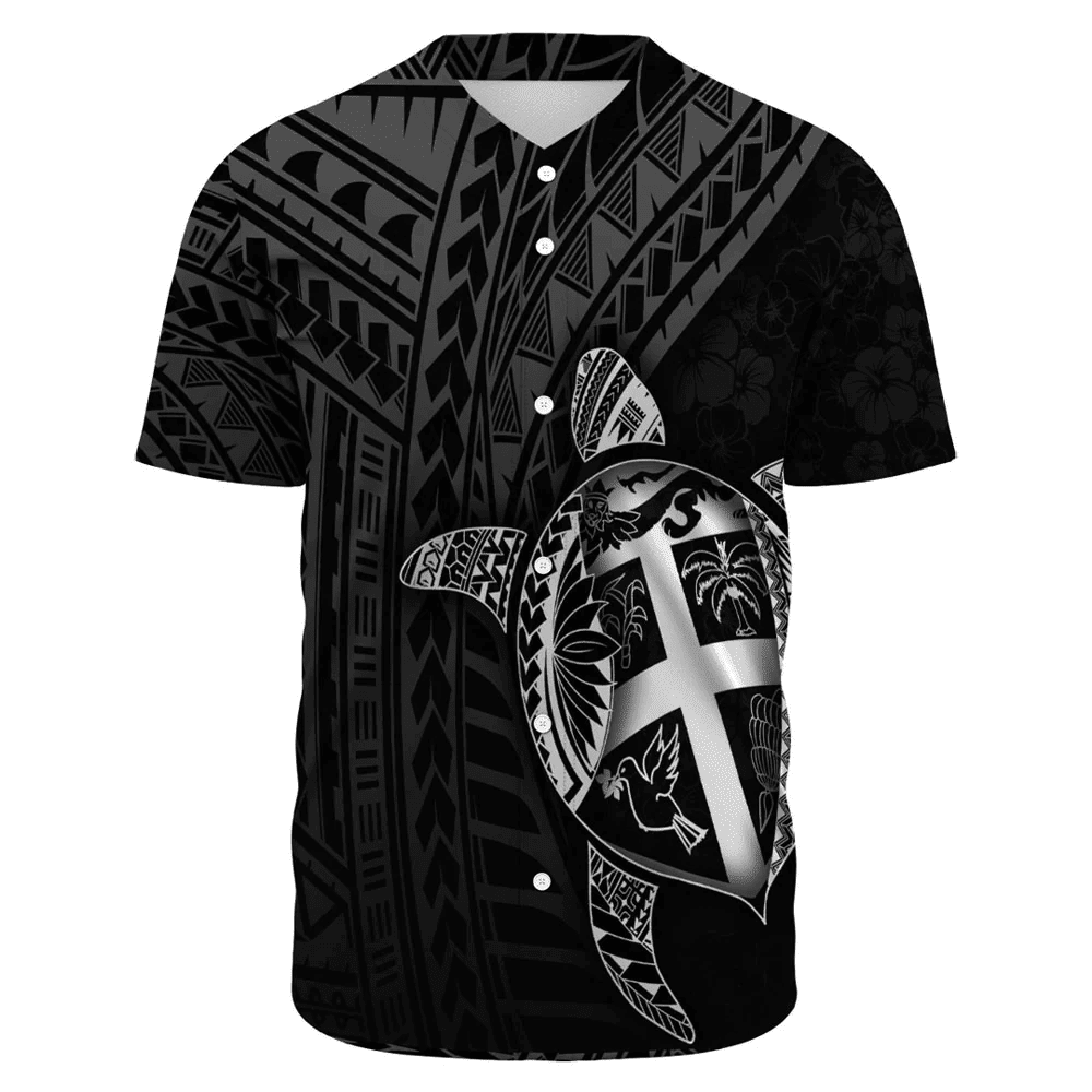 Love New Zealand Clothing - Fiji Polynesia Turtle Coat Of Arms Baseball Jerseys A95 | Love New Zealand