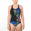 New Caledonia Polynesian Sun and Turtle Tattoo Women Low Cut Swimsuit A35 | Love New Zealand