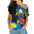 New Caledonia Polynesian Sun and Turtle Tattoo One Shoulder Shirt A35 | Love New Zealand