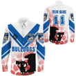 Canterbury-Bankstown Bulldogs Aboriginal Pattern 2023 Long Sleeve Button Shirt A35 | Love New Zealand