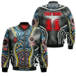 Indigenous All Star Aboriginal Pattern 2023 Sleeve Zip Bomber Jacket A35 | Africazone.com