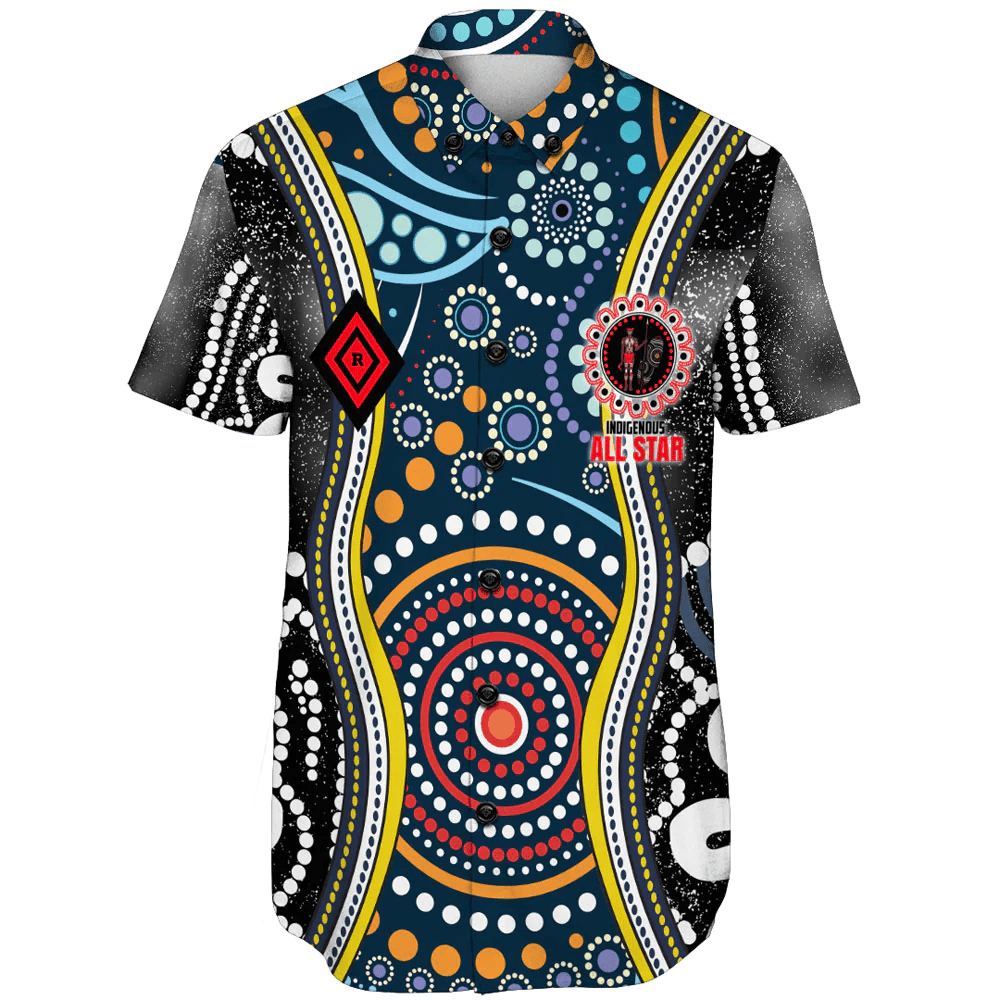 Indigenous All Star Aboriginal Pattern 2023 Short Sleeve Shirt A35 | Love New Zealand