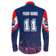 Sydney Roosters Aboriginal Pattern 2023 Long Sleeve Button Shirt A35 | Love New Zealand