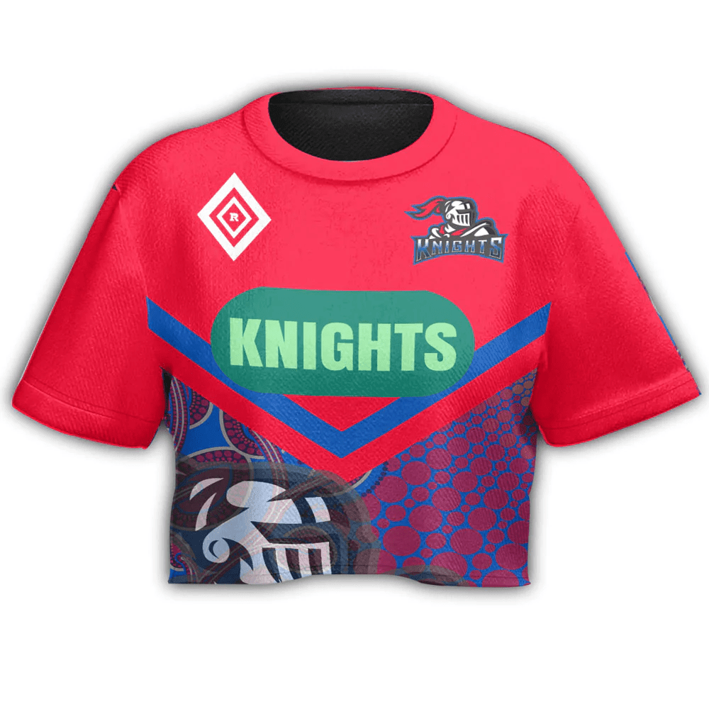 Newcastle Knights Aboriginal Pattern 2023 Croptop T-shirt A35 | Love New Zealand