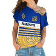 Parramatta Eels Aboriginal Pattern 2023 One Shoulder Shirt A35 | Love New Zealand