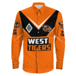 West Tigers Sport Pattern 2023 Long Sleeve Button Shirt A35 | Love New Zealand