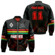 Penrith Panther Aboriginal Pattern 2023 Sleeve Zip Bomber Jacket A35 | Africazone.com