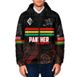 Penrith Panther Aboriginal Pattern 2023 Hooded Padded Jacket A35 | Love New Zealand