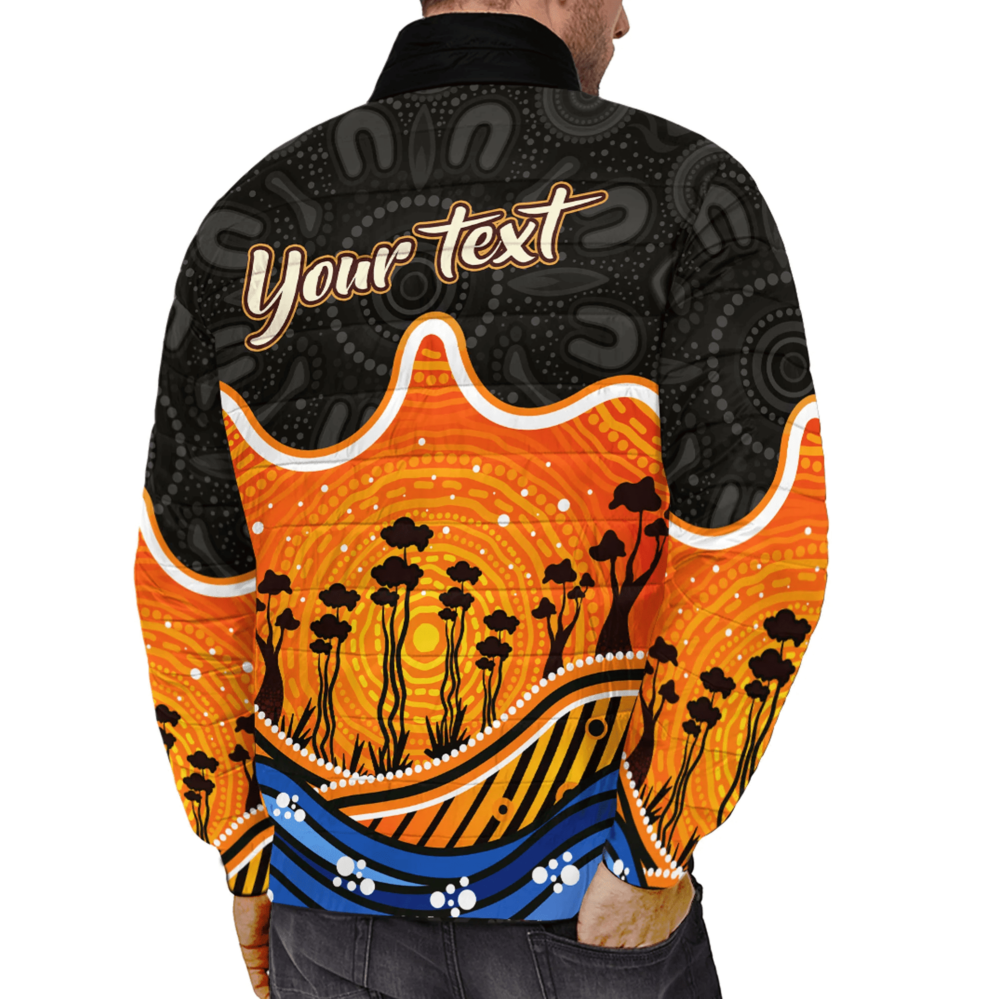 1sttheworld Clothing - Naidoc Week 2023 For Our Elders - Padded Jacket A7 | 1sttheworld
