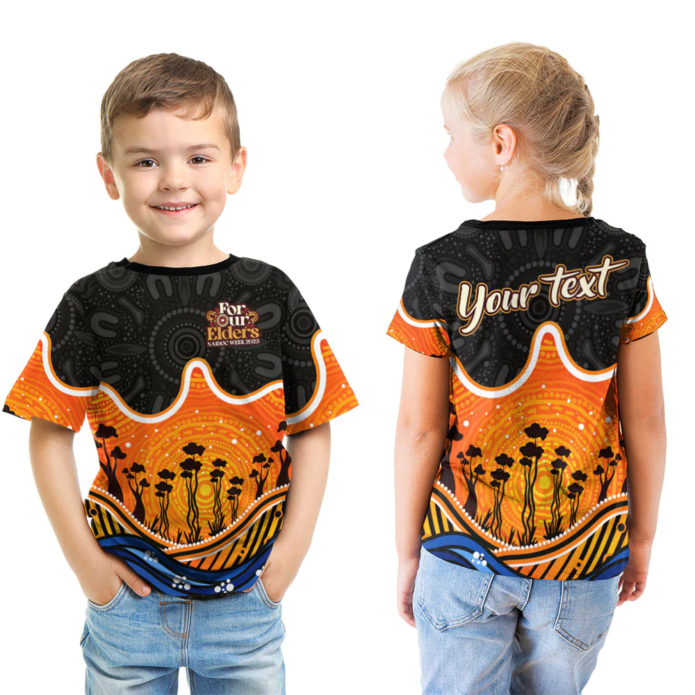 1sttheworld Clothing - Naidoc Week 2023 For Our Elders - T-shirt A7 | 1sttheworld