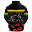 Love New Zealand Zip Hoodie - Penrith Panther Anzac and Poppy Flower A35