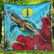 Alohawaii Quilt - New Caledonia Turtle Hibiscus Ocean Quilt A95