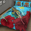 Alohawaii Quilt Bed Set - Pitcairn Island Pitcairn Island Turtle Hibiscus Ocean Quilt Bed Set A95