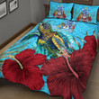 Alohawaii Quilt Bed Set - Norfolk Island Turtle Hibiscus Ocean Quilt Bed Set A95