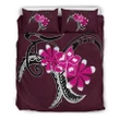 Alohawaii Bedding Set - Cover and Pillow Cases Hawaiian Plumeria Polynesian Pink- | Alohawaii.co