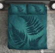 Alohawaii Bedding Set - Cover and Pillow Cases Green Blue New Zealand Fern A0