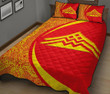 Alohawaii Home Set - Quilt Bed Set Hawaii Mauna Kea Polynesian Circle Style Red And Yellow J71