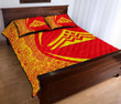 Alohawaii Home Set - Quilt Bed Set Hawaii Mauna Kea Polynesian Circle Style Red And Yellow J71