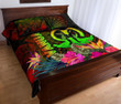 Alohawaii Home Set - Quilt Bed Set Vanuatu Polynesian - Hibiscus and Banana Leaves - BN15