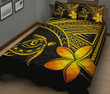 Alohawaii Home Set - Quilt Bed Set Hawaiian Turtle Plumeria Polynesian Yellow AH J0