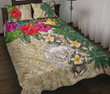 Alohawaii Home Set - Quilt Bed Set Hawaii - Hibiscus Turtle Tattoo Beige | Alohawaii.co