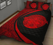 Alohawaii Home Set - Quilt Bed Set Hawaii Polynesian Pele Kanaka Circle Style Red J7
