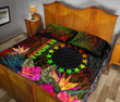 Alohawaii Home Set - Quilt Bed Set Cook Islands Polynesian Personalised - Hibiscus and Banana Leaves - BN15