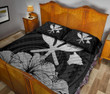 Alohawaii Home Set - Quilt Bed Set Hawaiian Kanaka Hibiscus Polynesian Love Gray AH J1