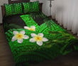 Alohawaii Home Set - Quilt Bed Set Hawaii Polynesian Tiki Plumeria Banana Leaves Green | Alohawaii.co