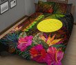 Alohawaii Home Set - Quilt Bed Set Palau Polynesian Personalised - Hibiscus and Banana Leaves | Alohawaii.co