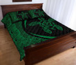 Alohawaii Home Set - Quilt Bed Set Hawaiian Polynesian Turtle Circle Style Green J7