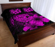 Alohawaii Home Set - Quilt Bed Set Hawaiian Map Turtle Hibiscus Polynesian Violet AH J9
