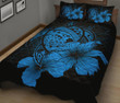 Alohawaii Home Set - Quilt Bed Set Hawaiian Map Turtle Hibiscus Polynesian Traffic Blue AH J9