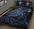 Alohawaii Home Set - Quilt Bed Set Kanaka Maoli Hawaiian Map - Turtle Polynesian Hibiscus Blue K4