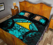 Alohawaii Home Set - Quilt Bed Set Tokelau Hibiscus Turquoise A02