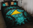 Alohawaii Home Set - Quilt Bed Set Tokelau Hibiscus Turquoise | Alohawaii.co