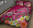 Alohawaii Home Set - Quilt Bed Set Tahiti - Turtle Plumeria (Pink) | Alohawaii.co