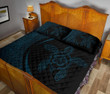 Alohawaii Home Set - Quilt Bed Set Hawaiian Polynesian Turtle Circle Style Blue And Black J7