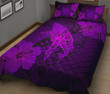 Alohawaii Home Set - Quilt Bed Set Hawaiian Whale Swim Hibiscus Polynesian Purple AH J9