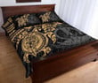 Alohawaii Home Set - Quilt Bed Set Vanuatu Polynesian - Gold Turtle - BN1518