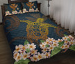 Alohawaii Home Set - Quilt Bed Set Hawaii Turtle Plumeria Polynesian Kanaka Map Blue Style | Alohawaii.co