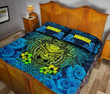 Alohawaii Home Set - Quilt Bed Set Polynesian Hawaii - Hawaiian Tiki (Blue) - BN15