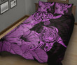 Alohawaii Home Set - Quilt Bed Set Hawaii Turtle Polynesian Hibiscus Art Pink AH J1