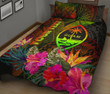 Alohawaii Home Set - Quilt Bed Set Guam Polynesian Personalised - Hibiscus and Banana Leaves | Alohawaii.co