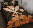 Alohawaii Home Set - Quilt Bed Set Hawaiian Kanaka Hibiscus Polynesian Love Orange | Alohawaii.co